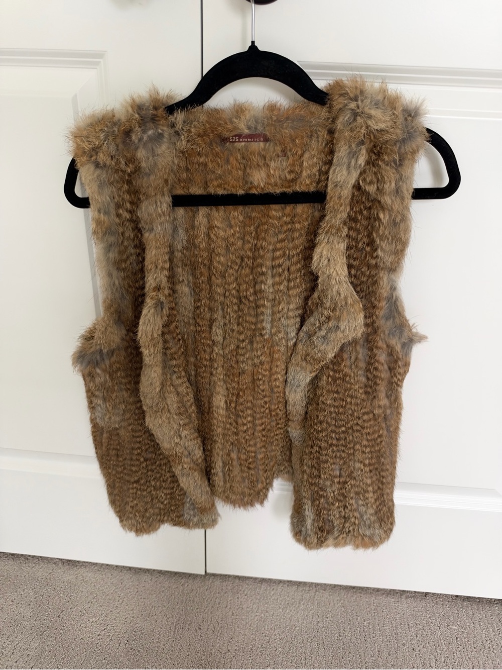 525 America Women’s Brown Fur Knit Vest